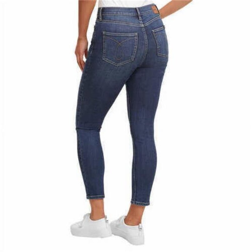 Calvin Klein Ladies’ High-Rise Ankle Stretch Skinny Jean (Ocean-Blue 2) - Picture 5 of 5